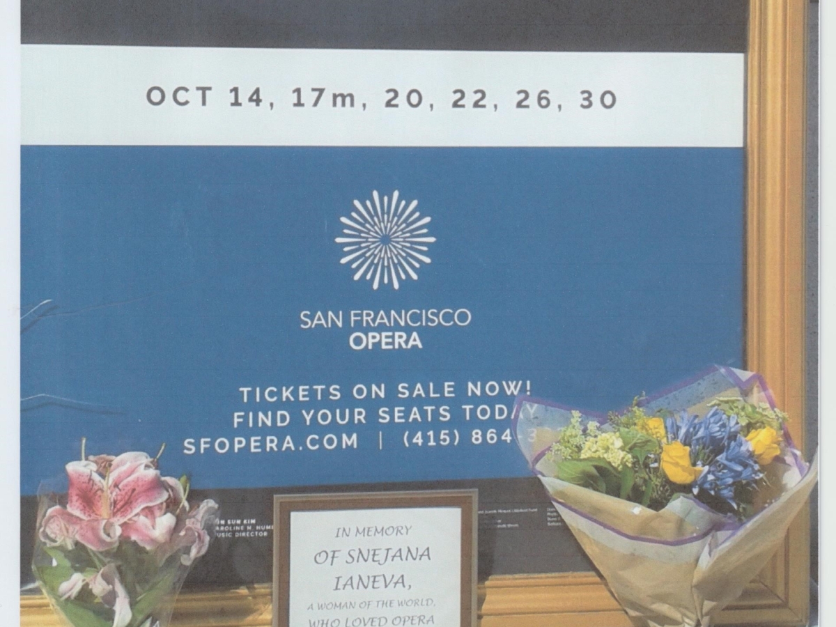 Flowers in Memory of Snejana at the San Francisco Opera